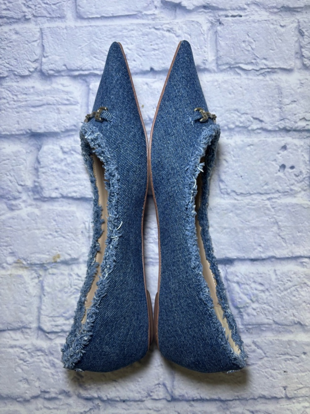 Sam Edelman Women’s Nori Ballet Flat Bluestone Denim Size 10M Buckle Hardware - Picture 12 of 15